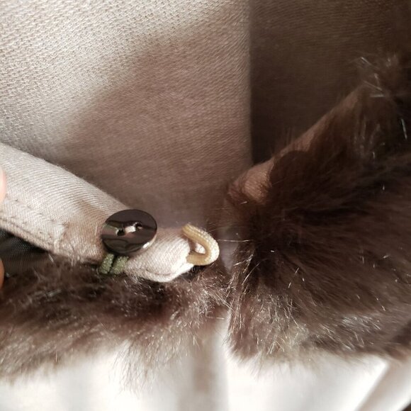 LOGO Lori Goldstein Faux Fur Collar Longline Cardigan Sweater Brown/Tan Size 3X - Picture 10 of 11